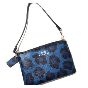 Coach Ocelot Print Corner Zip Wristlet Purse